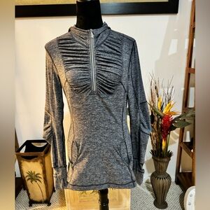 LULULEMON Pullover Half Zip Hoodie Women's Size 8 Heathered Black $118